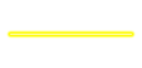 Bright Yellow LED Light Strip Glow Isolated on Transparent Background