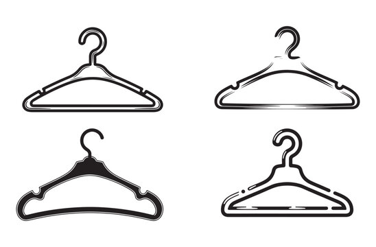 oth Hanger Silhouette Vector Icon &ndash; Premium Clothing Storage Symbol