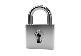 Naklejka premium A shiny metallic padlock isolated on a plain black background