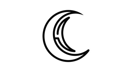 Obraz premium Crescent moon symbol on white background