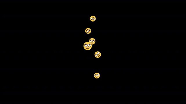 Looking up emoji loop animation expressing thinking and curiosity. Suitable for reactions, chats, reels, stories, UI feedback, and thoughtful digital content.