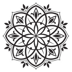 Black arabesque floral mandala pattern silhouette islamic © MST CHIN BANU BEGUM