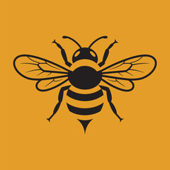 Bee design vector illustration with yello brackground