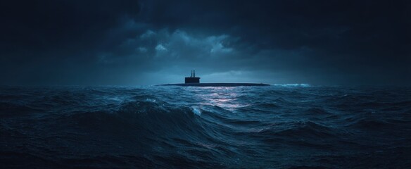The nuclear submarine is surfacing from beneath the ocean&rsquo;s surface.