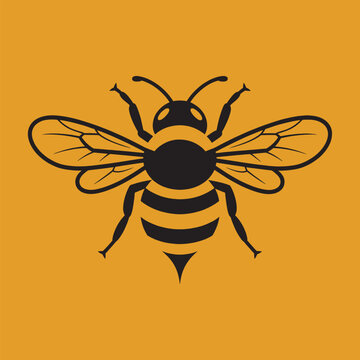 Bee design vector illustration with yello brackground