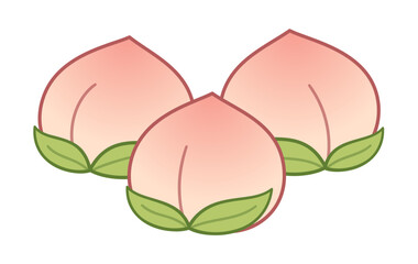 Shoutao, Longevity Peach Buns drawing. Traditional Chinese steamed baozi.  Vector illustration.
