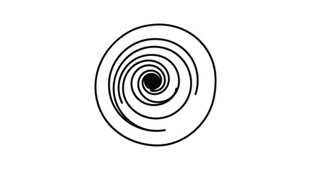 Simple black spiral icon on white background