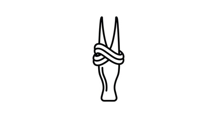 Simple line drawing of a fork with twisted handle