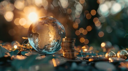 Earth globe coins nature