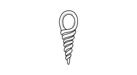 Simple line drawing of a screw with eyelet