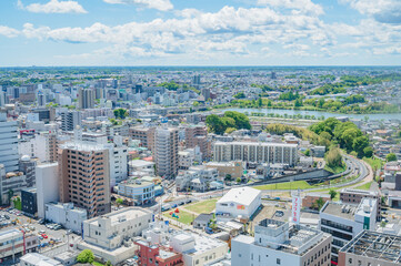 茨城　水戸芸術館から望む水戸市街