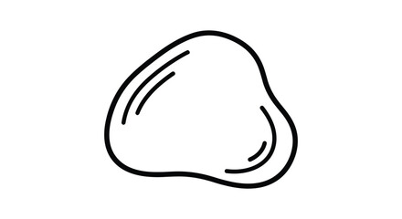 Simple line drawing of a stone