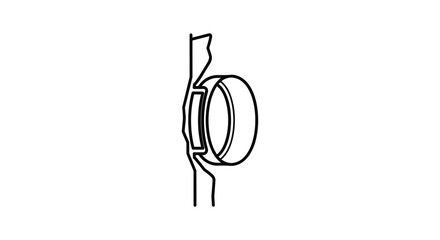 Simple line drawing of a mechanical component