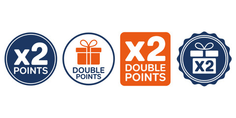 Collection of Double Points Badges for Rewards Programs
