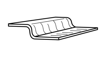Simple line drawing of a bench