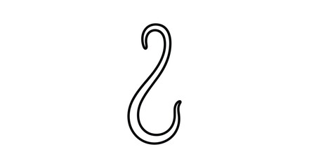 Simple fish hook illustration on white background