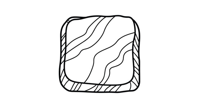Simple line drawing of a square pill