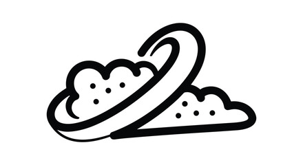 Simple black and white illustration of clouds