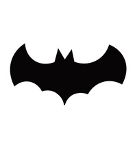 Bat Silhouette Icon in Black Minimal Vector Design