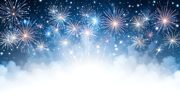 abstract background with fireworks - Powered by Adobe
