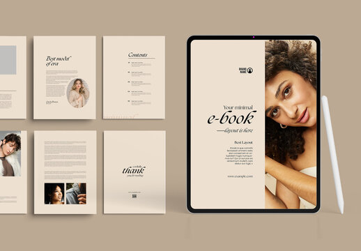 Minimal E Book Layout Design Template for Digital Magazine