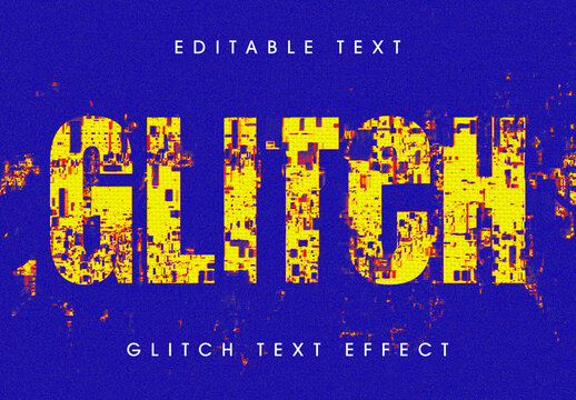 Dissolving Glitch Text Effect Mockup
