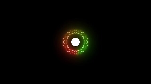 futuristic neon glow round ui button animation for digital interface and app design.