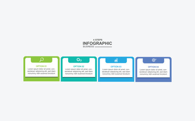 modern design template banner infographic. 4 step process information or presentation with icons