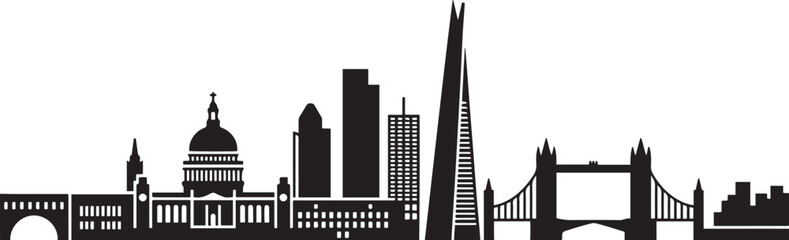 The city skyline. London. Silhouettes of buildings. design Vector black silhouette © Mofazzelh