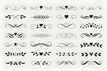 Elegant Ornamental Dividers and Decorative Flourishes Vector Set