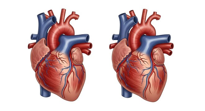 Anatomical Heart Illustration - Detailed Medical Visualization of the Human Heart.