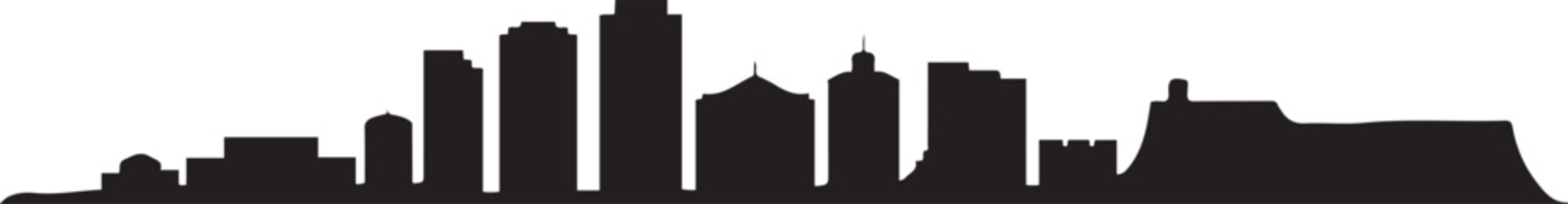 Fortaleza Cityscape Skyline with Brazil Silhouette. design Vector black silhouette