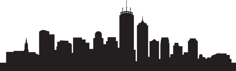 The Boston skyline. design Vector black silhouette