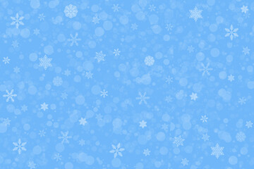 Christmas background with snowflakes, blue winter snow background