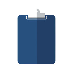 Clipboard with blank blue sheet