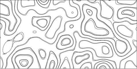 Obraz premium Abstract black and white line art pattern resembling topographic contours or organic blobs with thick black outlines on a white background