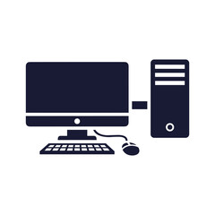 Desktop computer system with monitor, keyboard, and mouse