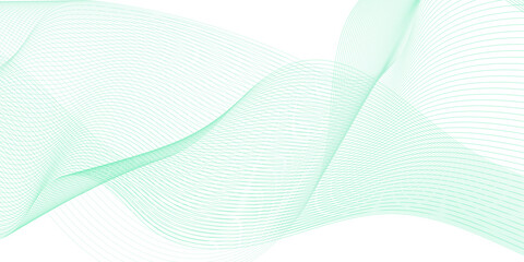 Abstract green gradient line technology business wavy background. minimal paper waves flow line. minimal paper grid web smooth line. digital vector web soundwave pattern texture.