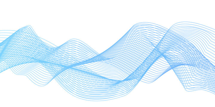 Abstract blue gradient line technology business wavy background. minimal paper waves flow line. minimal paper grid web smooth line. digital vector web soundwave pattern texture.