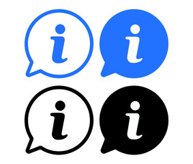 &ldquo;information icons in speech bubble, blue and black vector design styles&rdquo;