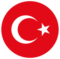 Turkey flag button. Turkey flag icon vector illustration  