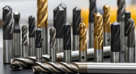 Variety of Drill Bits for Metalworking and Woodworking.