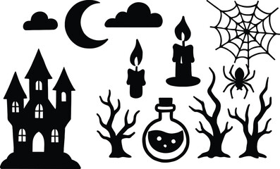 silhouette of a church with candles