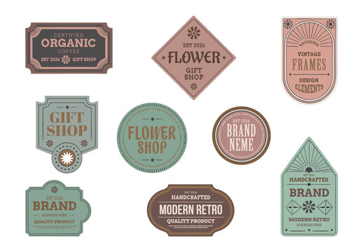 Labels Badges and Frames Set