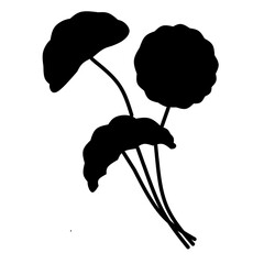 Silhouette of three leaves