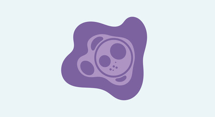 Obraz premium Microscopic View of a Purple Cell or Organism with Internal Structures