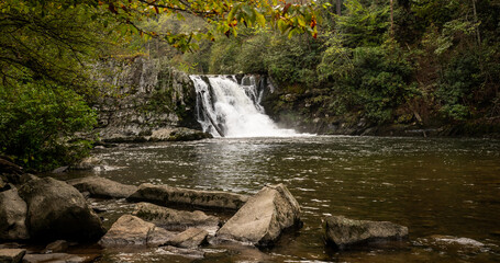 Abrams Falls Rushes With White Water In Late Summer