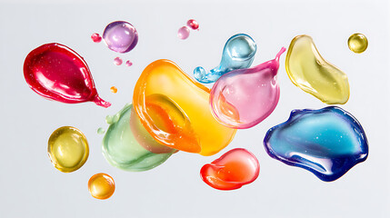 Vibrant Splash of Paint Drops in Mid Air