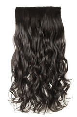 Naklejka premium clip in wavy dark brown synthetic hair wigs