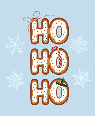 Gingerbread Ho Ho Ho Christmas Card